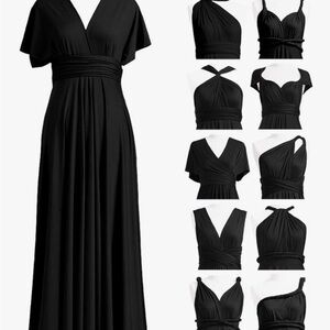 Elegant Black Convertible Maxi Dress